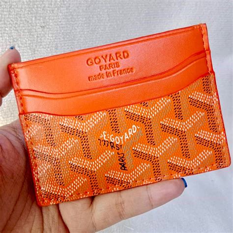 goyard orange small card case wallet|goyard card holder retail price.